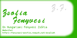 zsofia fenyvesi business card